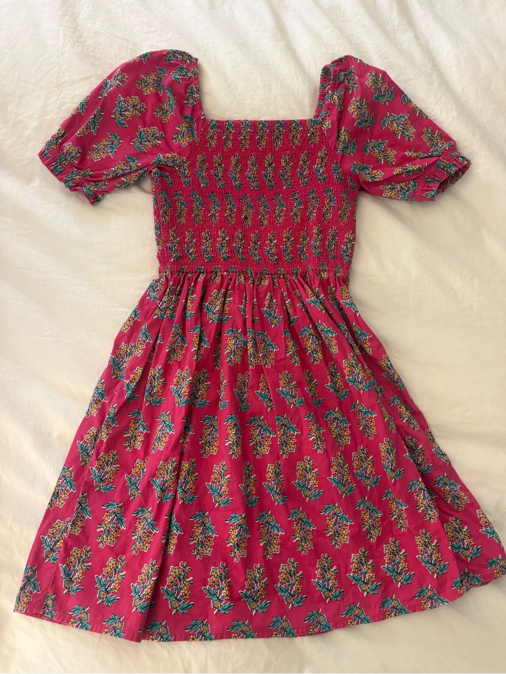 Crewcuts Fuchsia Floral Smocked Dress